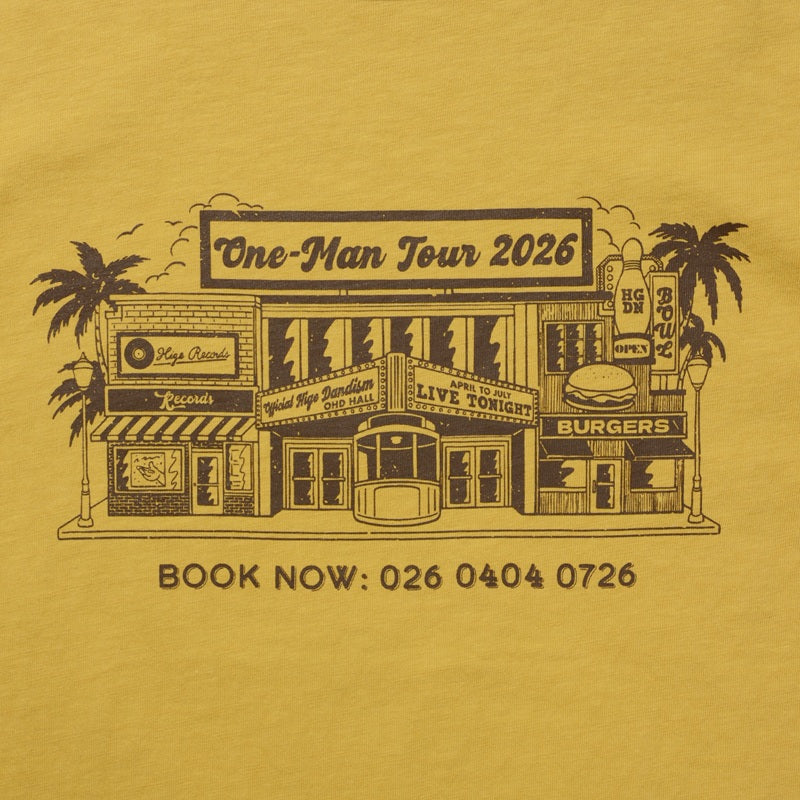 one-man tour 2026 Tシャツ マスタード – Official髭男dism ONLINE STORE